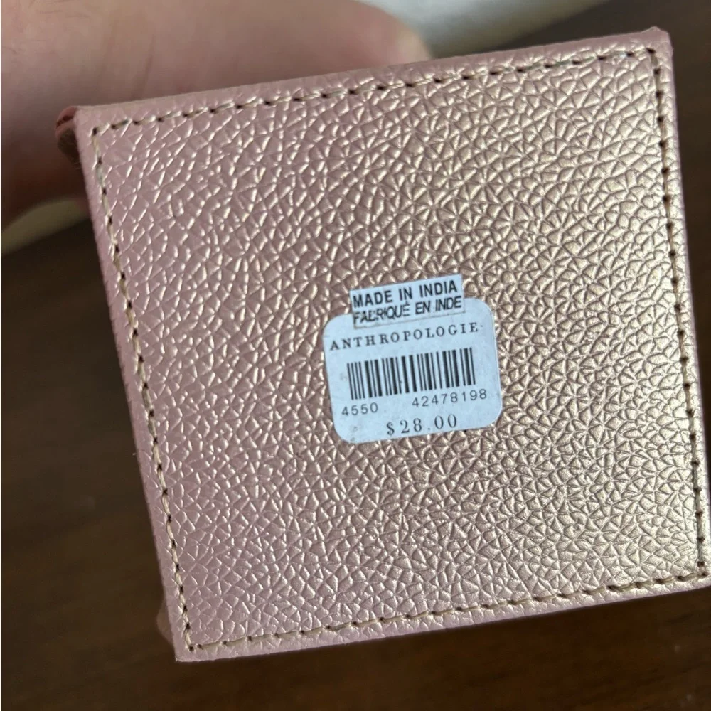 Anthropologie rose gold faux leather pen holder